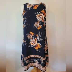 SHEIN Floral Navy Midi Dress